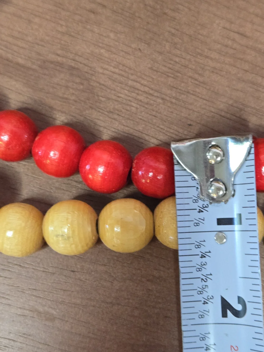 Red and Natural Wooden Bead Garland Set, Six 9 Foot Strands